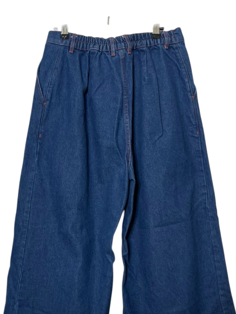 Big Bud Press Wide Leg Trousers Women’s Medium Petite Indigo Dark Wash Retro - Picture 6 of 12
